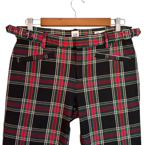 GAP Skinny Ankle Tartan Plaid Career Casual pants Women’s SZ 10 Tall Red Black - Picture 3 of 9